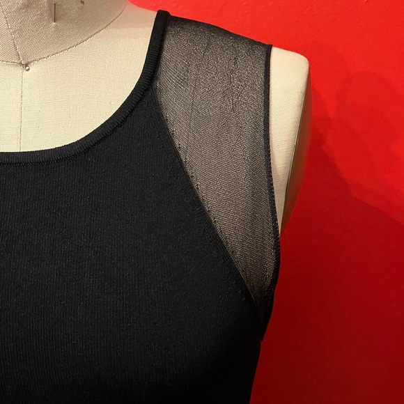Reiss “Anabel” Sheer Detail Sleeveless Asymmetrical Peplum Waist Top In Black S - Picture 4 of 13